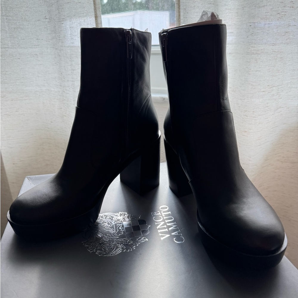 Vince Camuto Black Heeled Boots for Women
